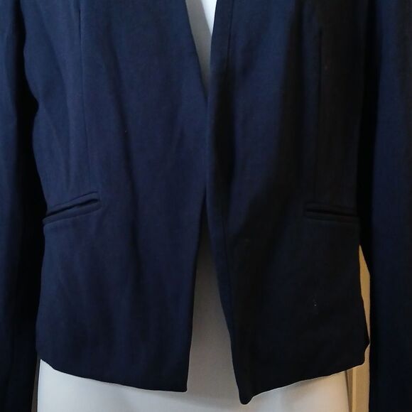 Mario Serrani Italy open front navy blue blazer with pockets lined blazer Sz 6 - Picture 2 of 5